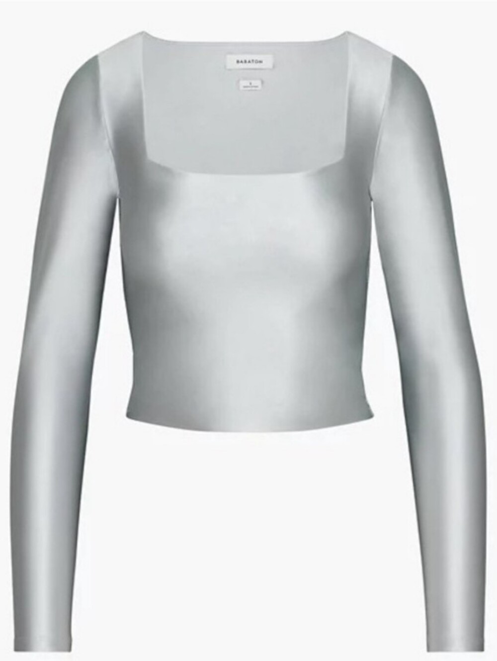ARITZIA NWT Babaton Silver Stretch SatinETTE Square Neck Top S Bodycon